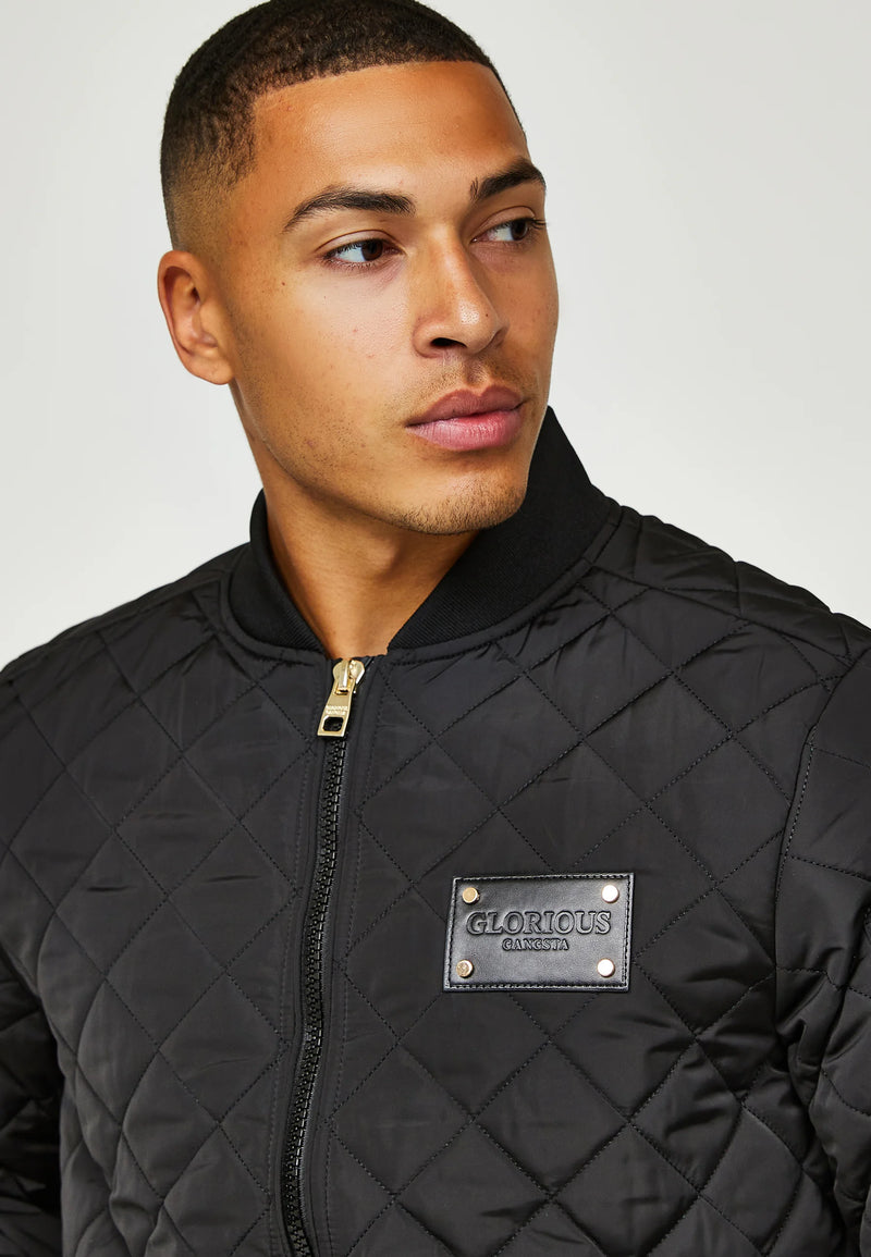 Glorious Gangsta MORITZIO QUILTED Bomber Jacket - BLACK