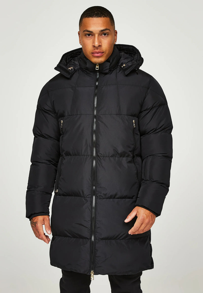 Glorious Gangsta MASSIMO LONG PUFFER JACKET - Black