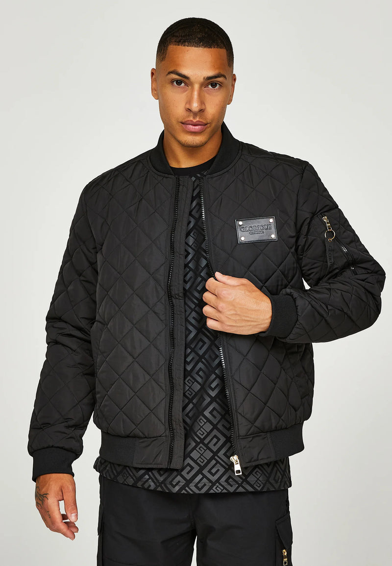 Glorious Gangsta MORITZIO QUILTED Bomber Jacket - BLACK