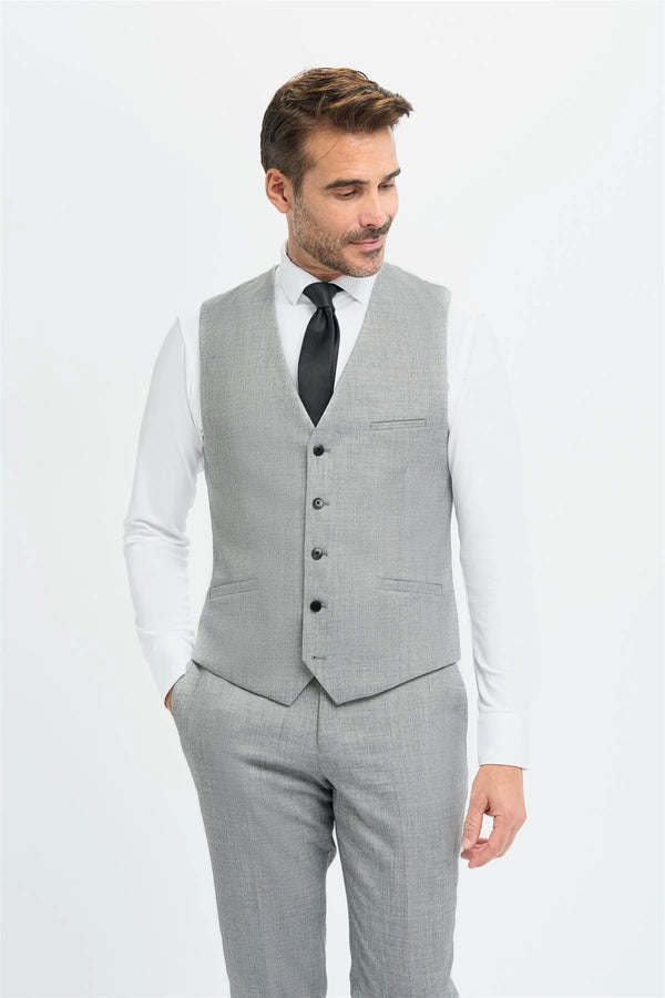 House Of Cavani Malibu tailored fit smart-casual Waistcoat GREY