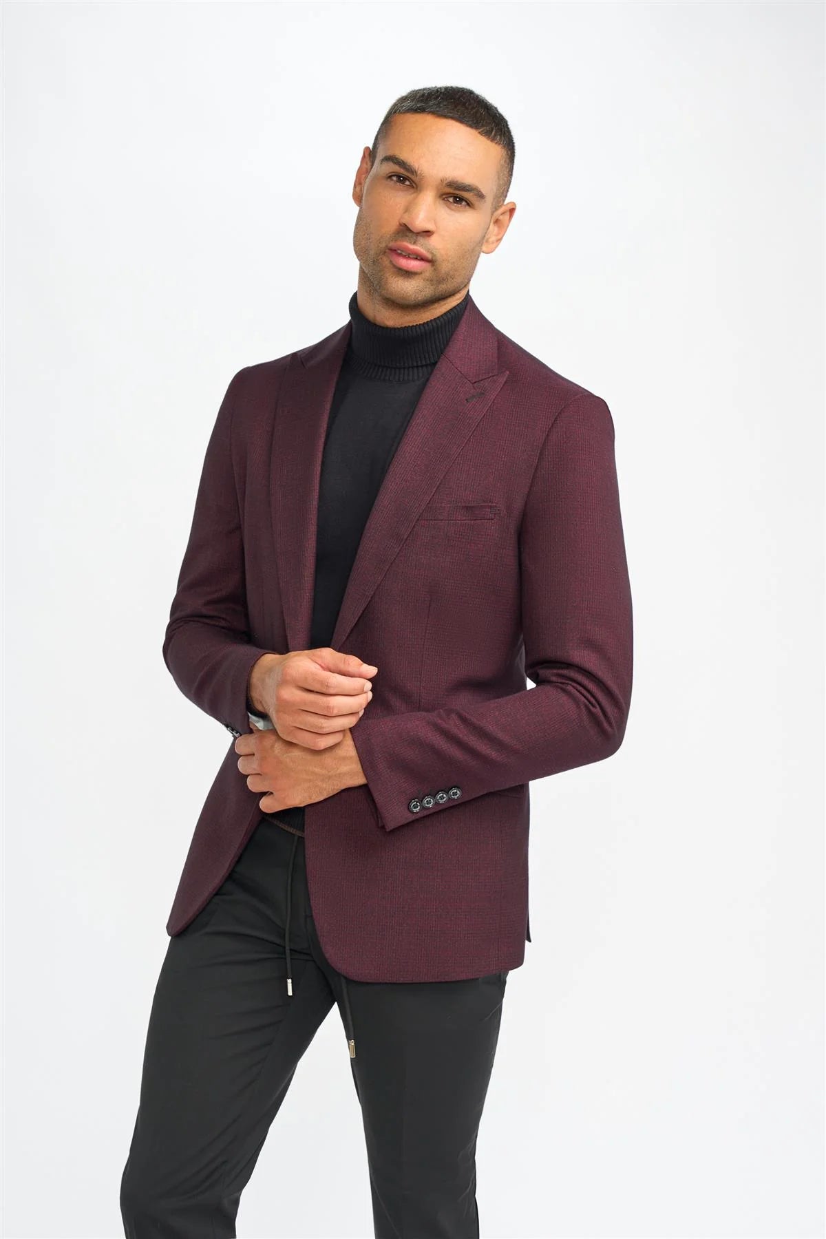 HOUSE OF CAVANI Caridi Smart Dress Blazer Suit - Wine