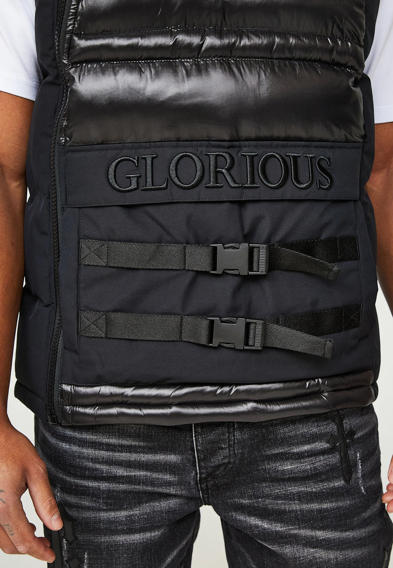 Glorious Gangsta NABREO PUFFER GILET Waistcoat - Black