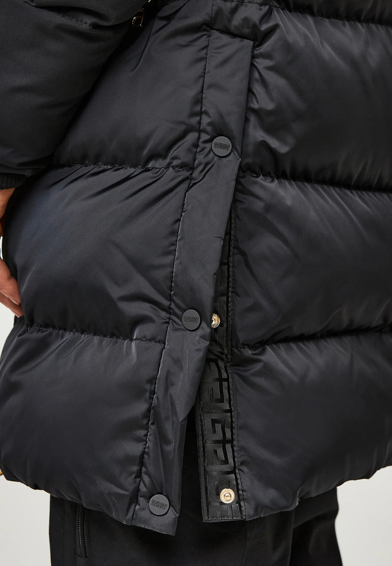 Glorious Gangsta BALZOR LONGLINE PUFFER JACKET - Black
