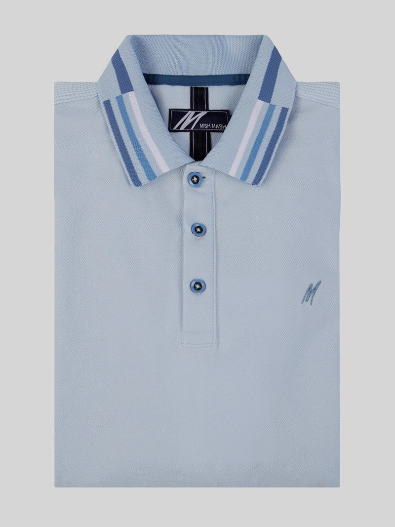 Mish Mash Finn short sleeve pique polo SKY BLUE