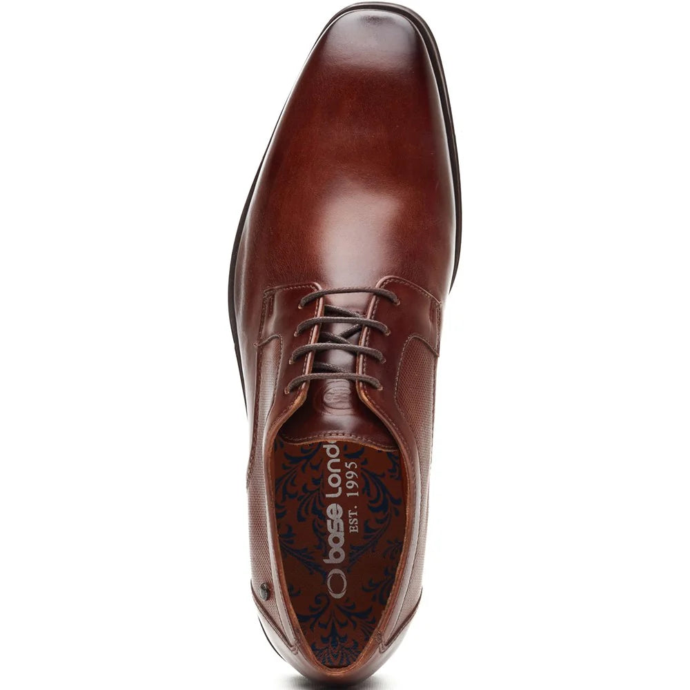Base London Dome Leather Derby Shoes - DARK TAN