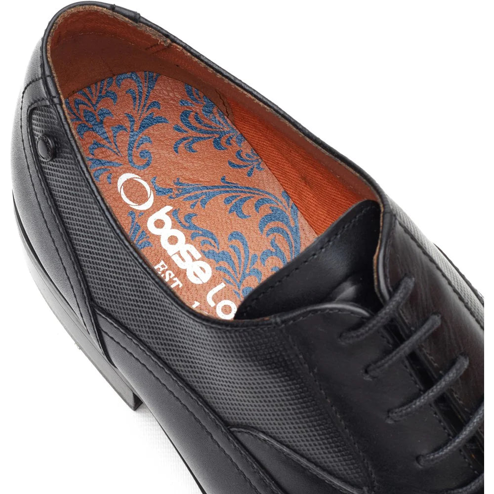 Base London Portico Leather Toe Cap Oxford Shoes - Black