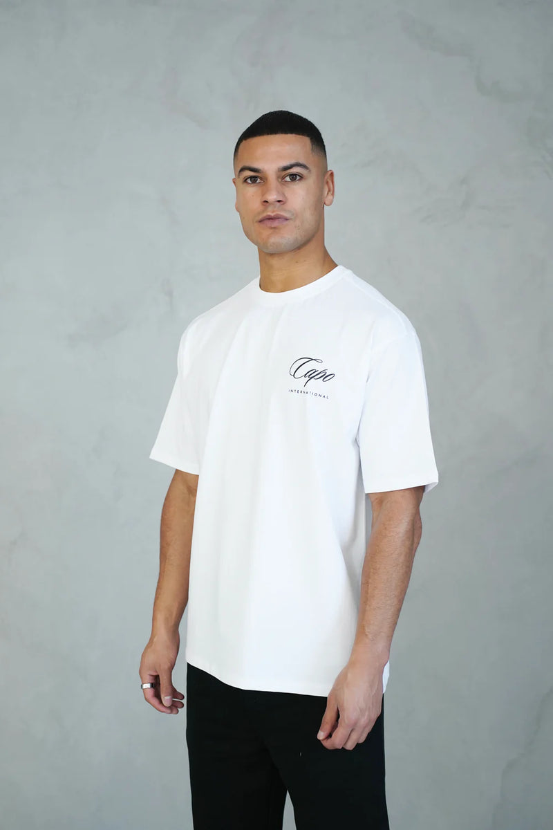 Capo International Relaxed Fit T-Shirt - WHITE