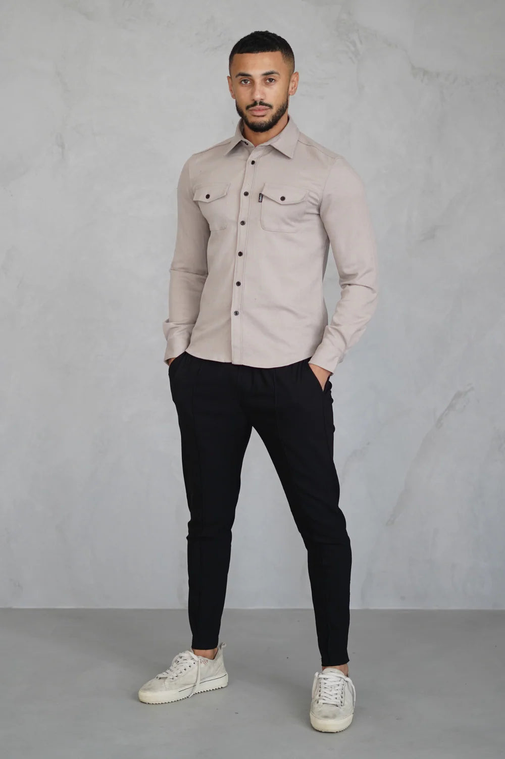 Capo premium look OVERSHIRT COLOUR Stone