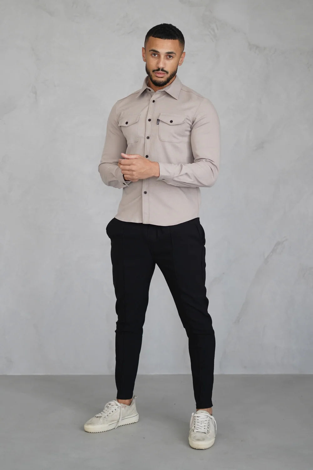 Capo premium look OVERSHIRT COLOUR Stone