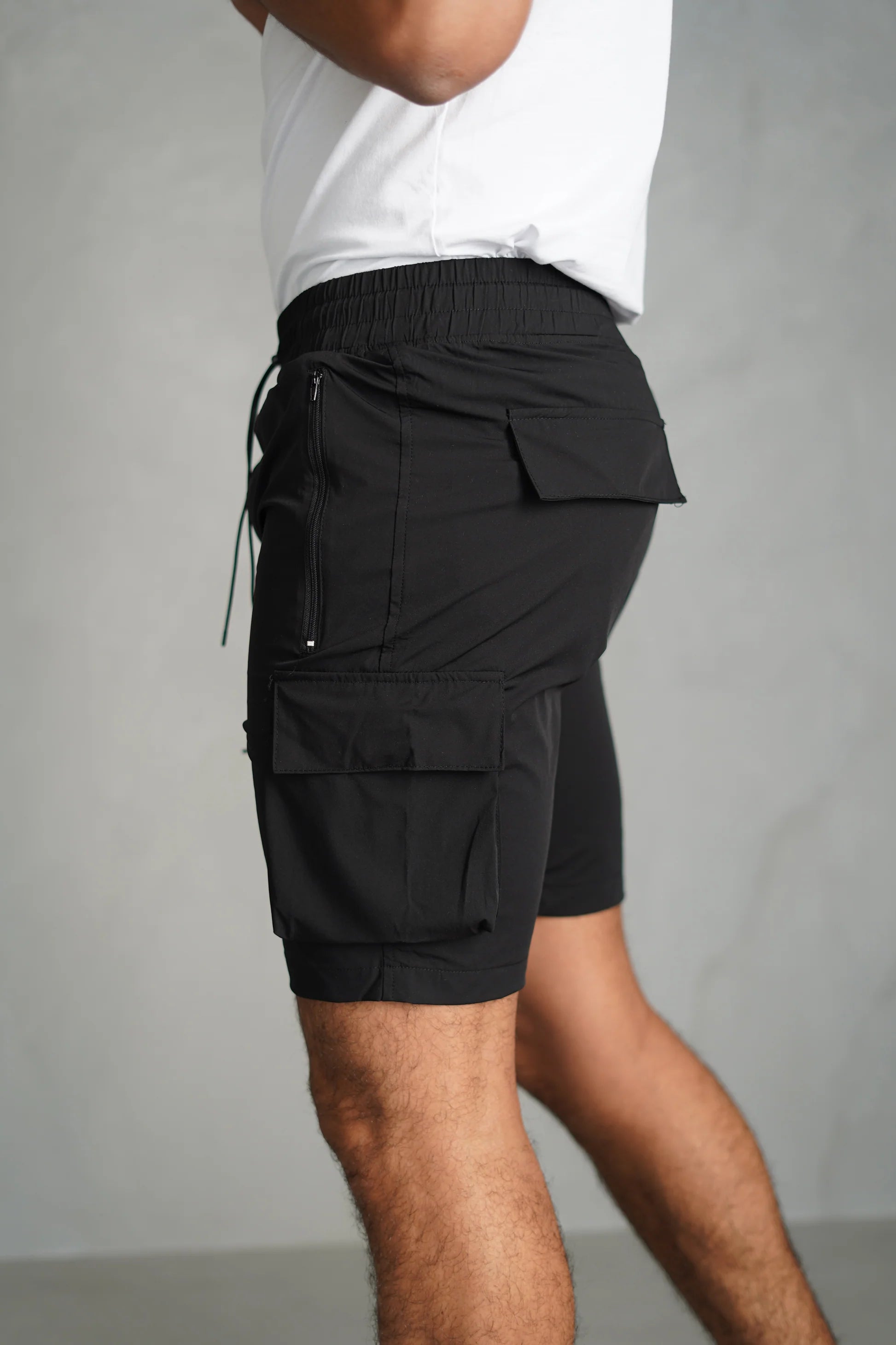 Capo UTILITY aesthetic fitting Cargo Short COLOUR Black