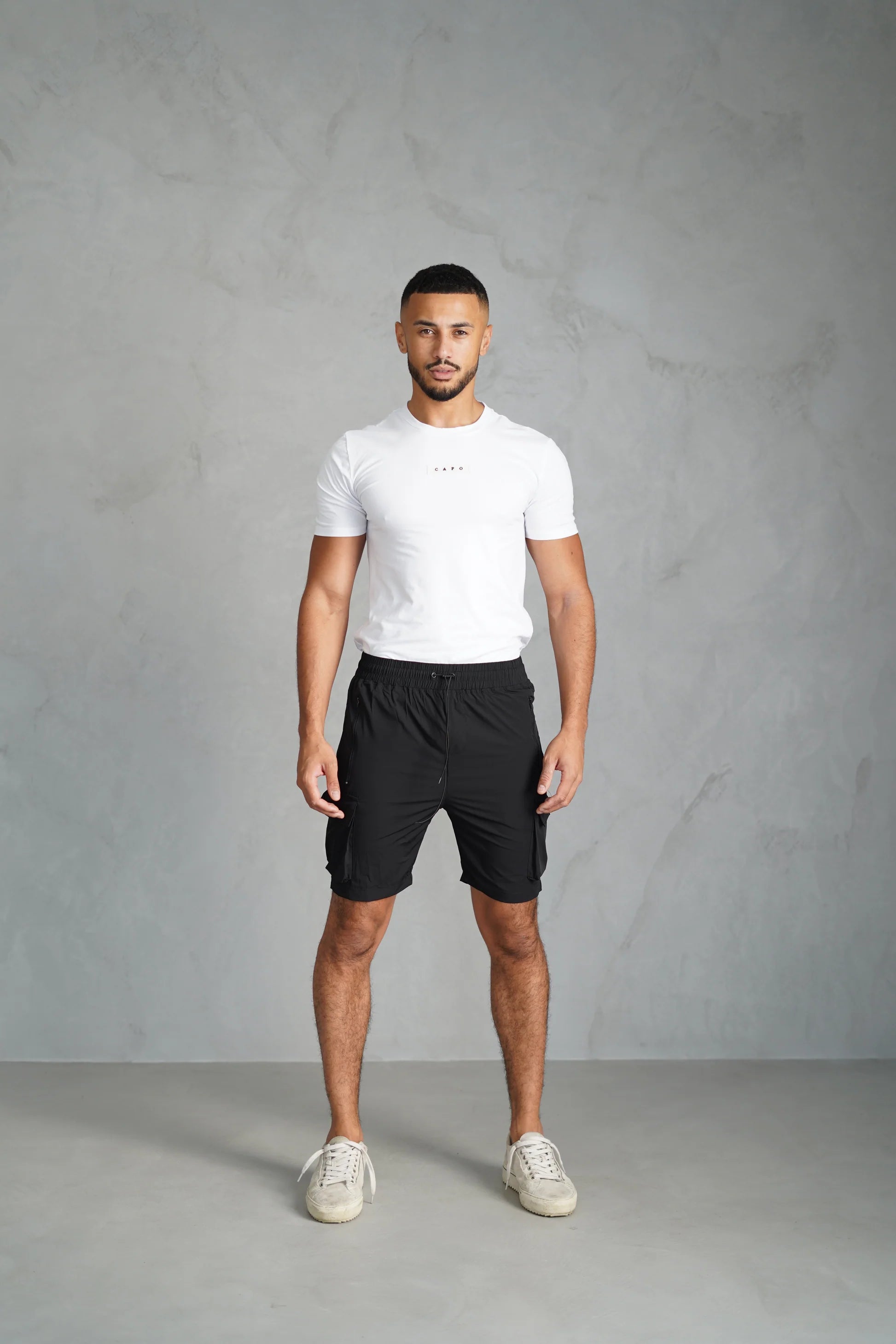 Capo UTILITY aesthetic fitting Cargo Short COLOUR Black