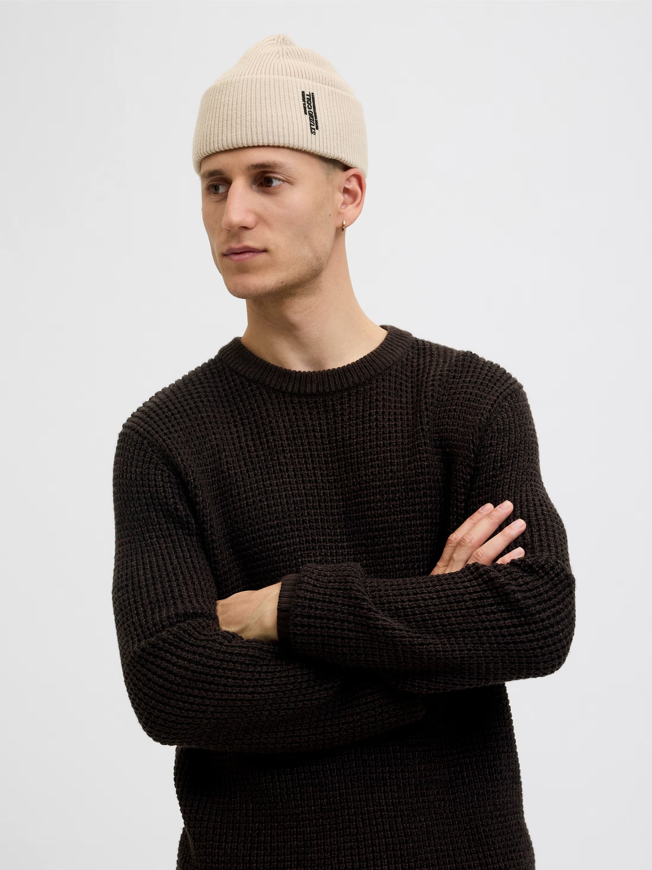 Jack&Jones Col Ribbed Beanie - Grey / Moonbeam