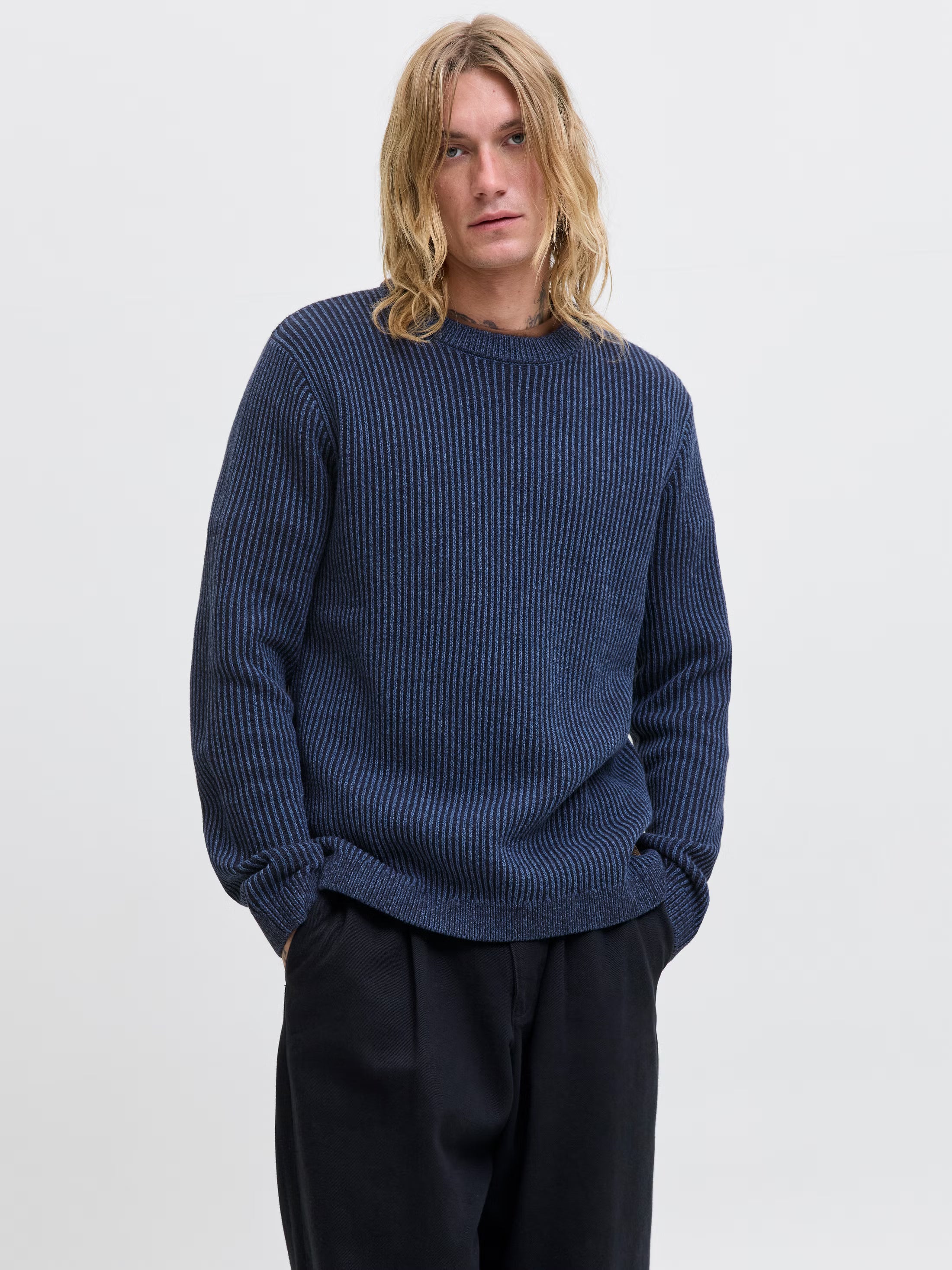 Jack&Jones Dover Plain Knitted pullover in Blue / Sky Captain