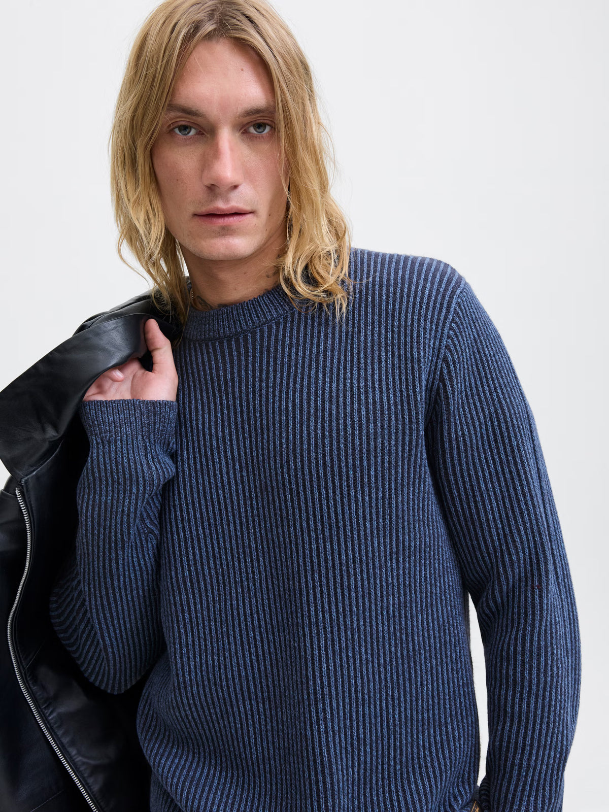 Jack&Jones Dover Plain Knitted pullover in Blue / Sky Captain