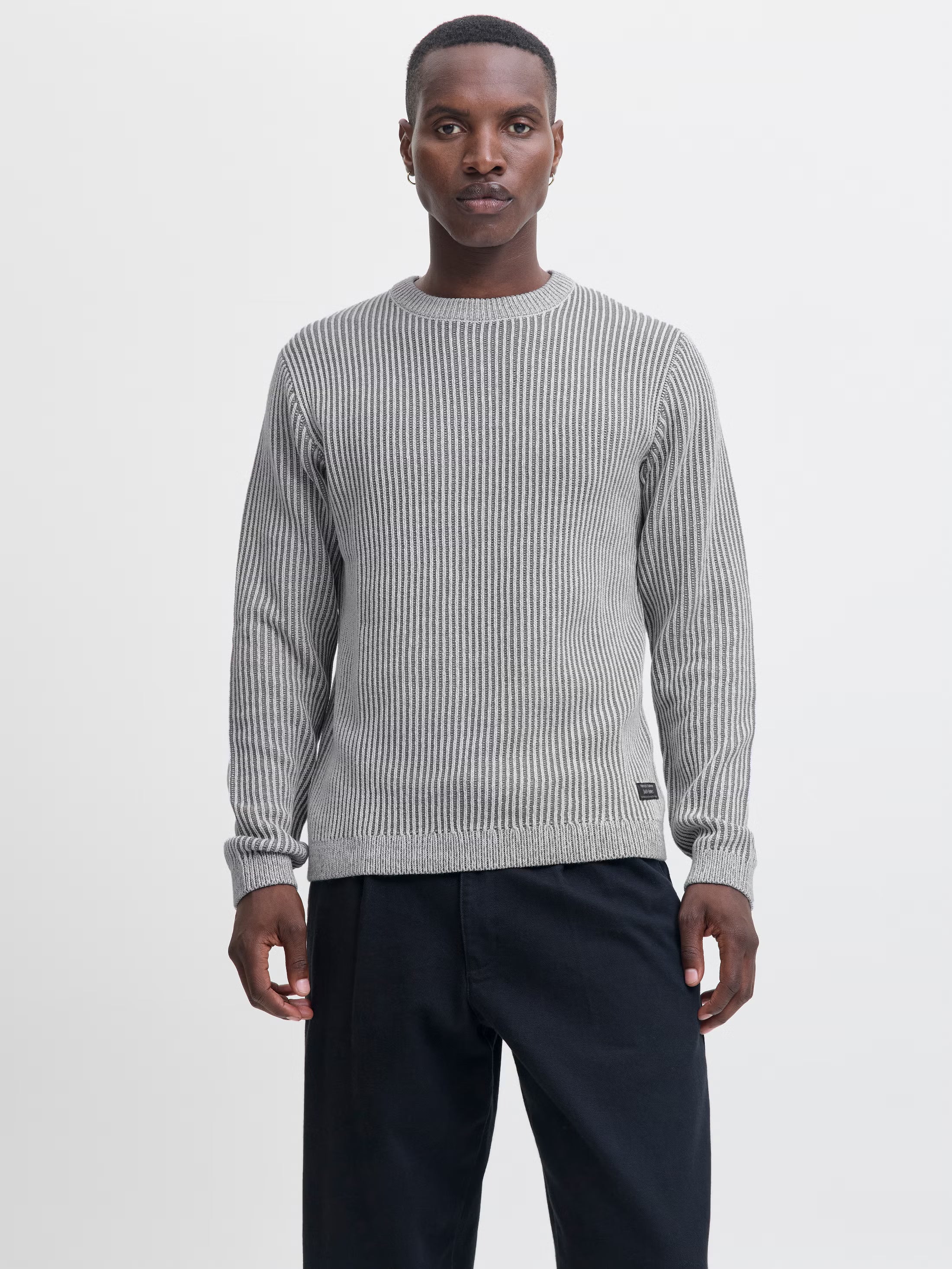Jack&Jones Dover Plain Knitted pullover in Grey / Light Grey Melange