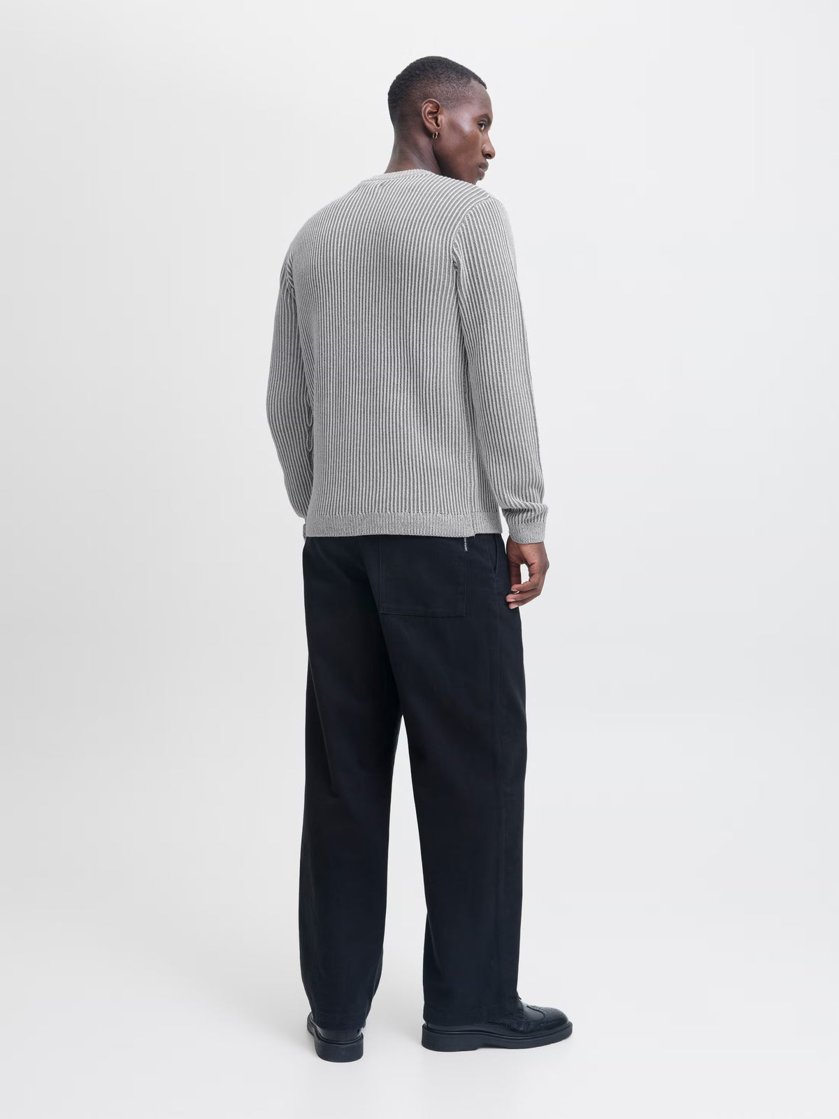Jack&Jones Dover Plain Knitted pullover in Grey / Light Grey Melange