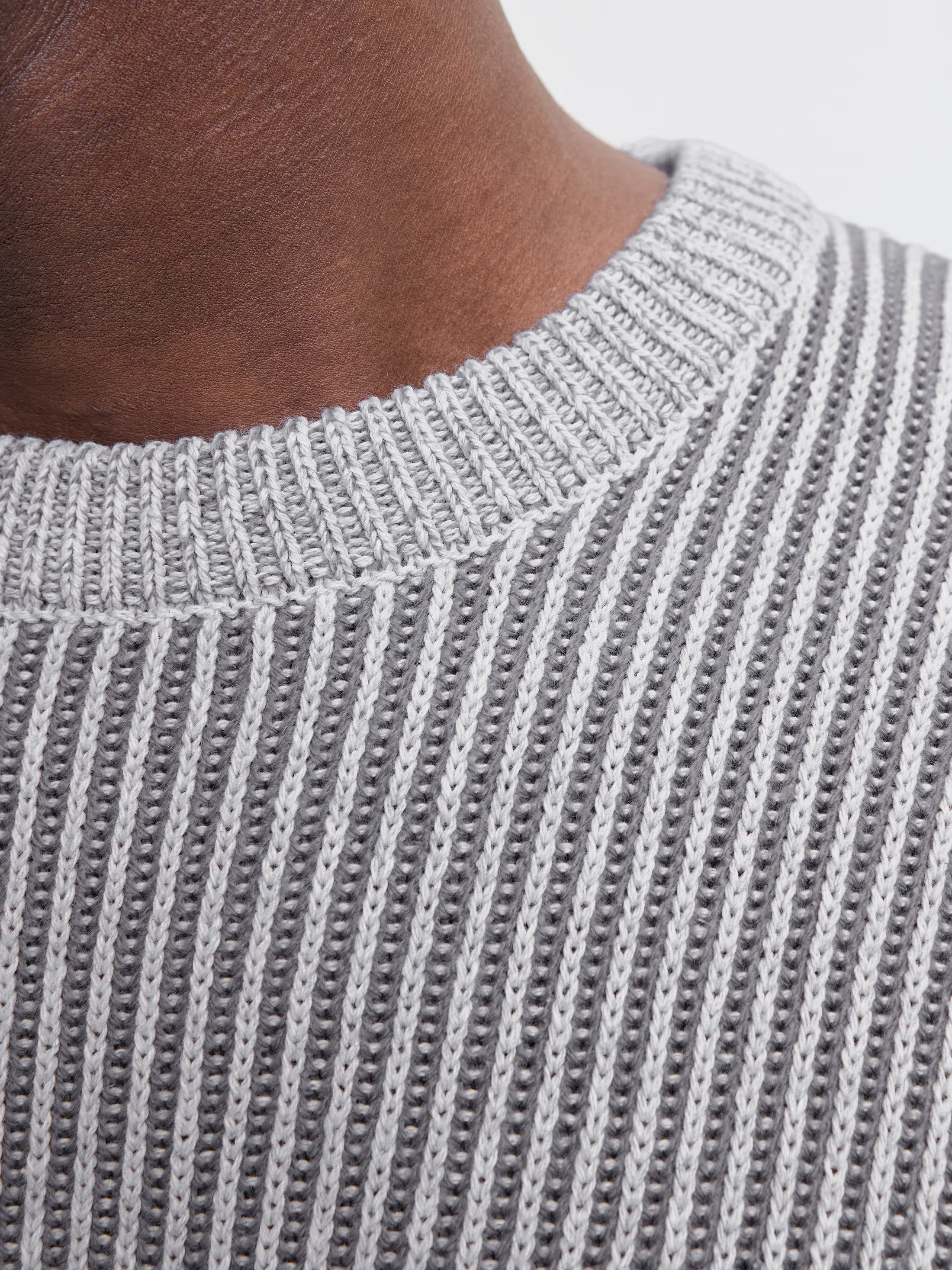Jack&Jones Dover Plain Knitted pullover in Grey / Light Grey Melange