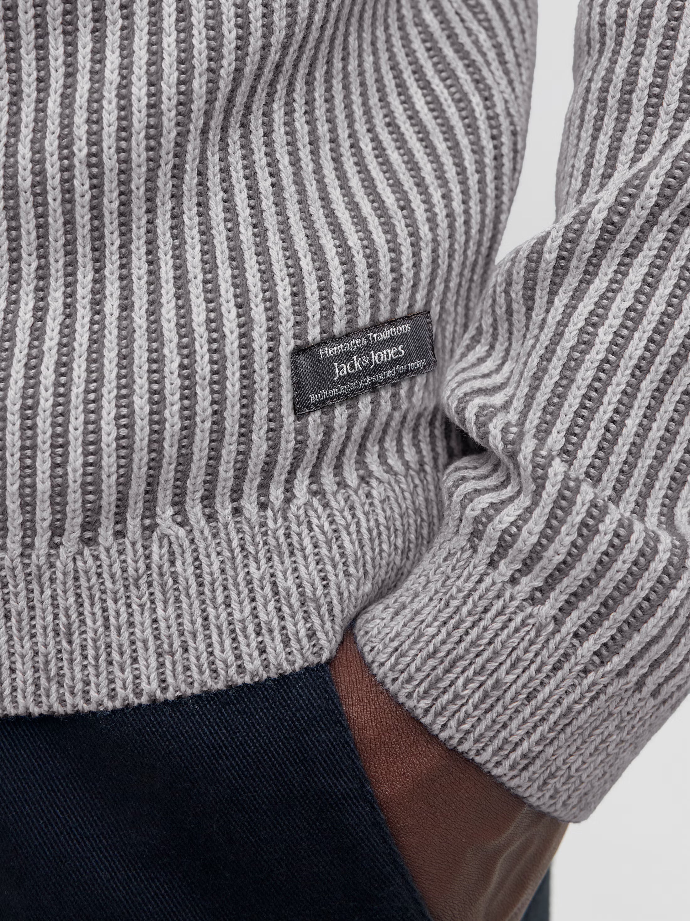 Jack&Jones Dover Plain Knitted pullover in Grey / Light Grey Melange