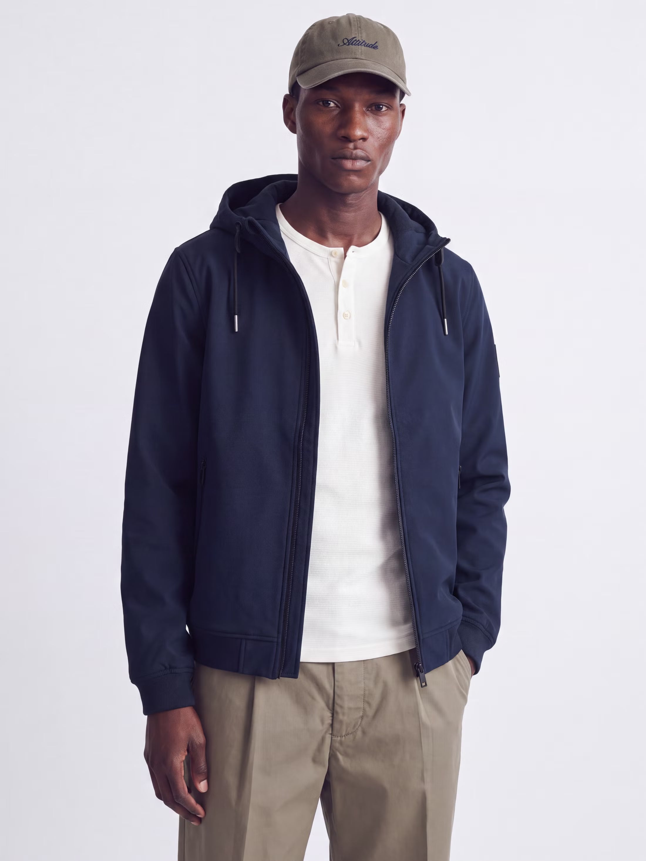 Jack&Jones Basic Softshell Hooded Jacket in Blue / Sky Captain