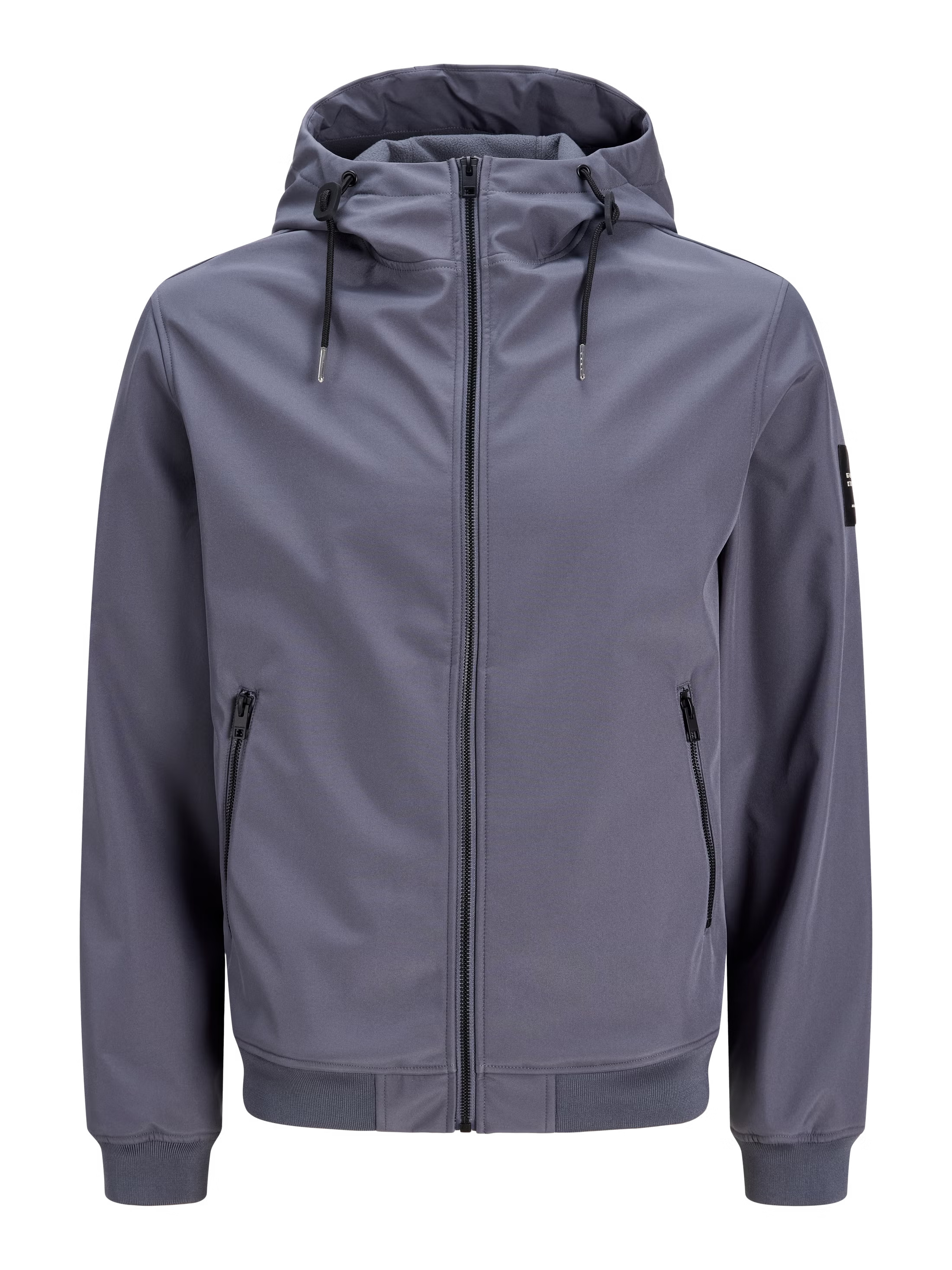 Jack&Jones Basic Softshell Hooded Jacket in Grey / Turbulence