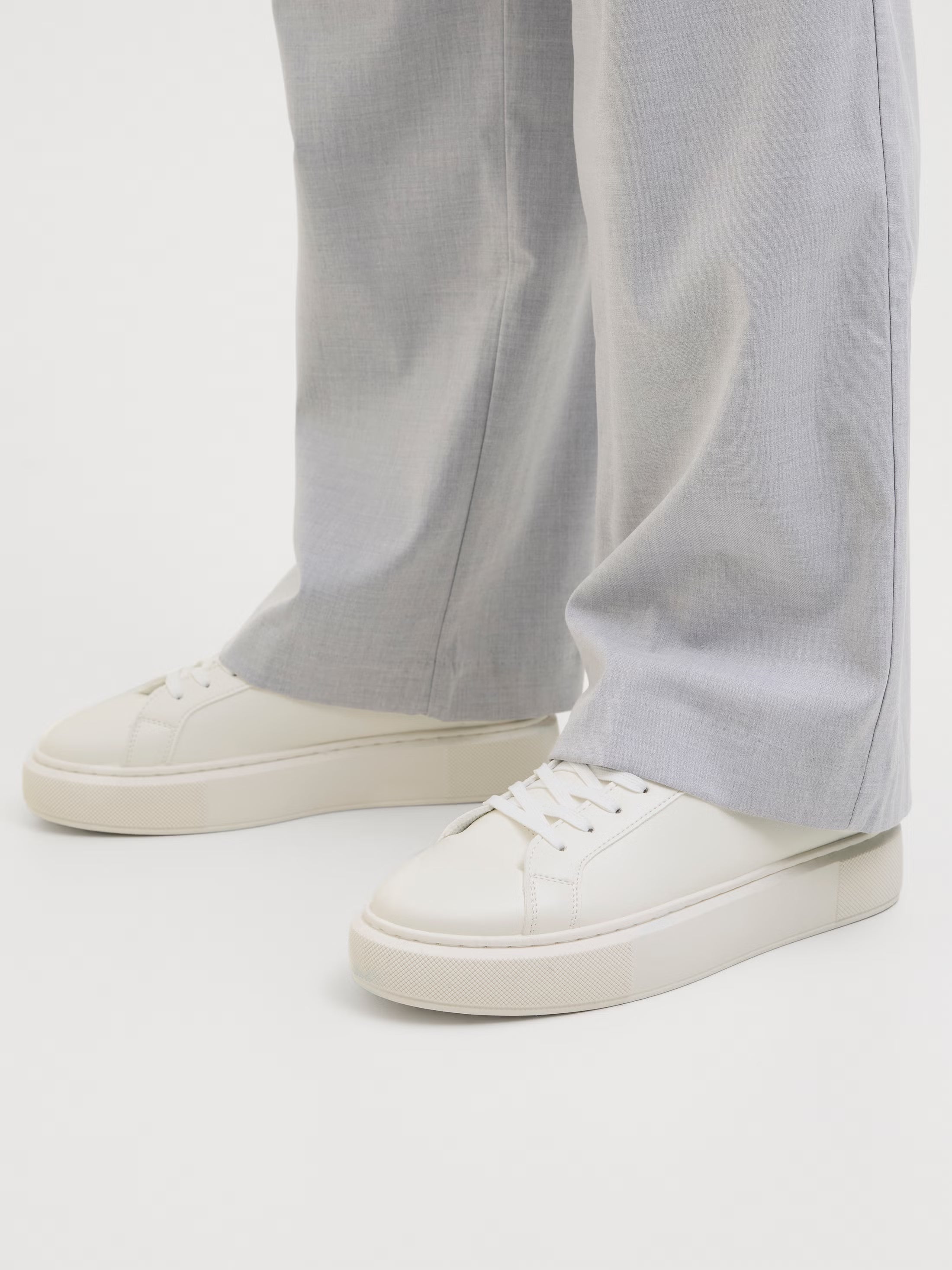 Jack&Jones Aspire Lace Up Cupsole Sneakers in WHITE/WHITE