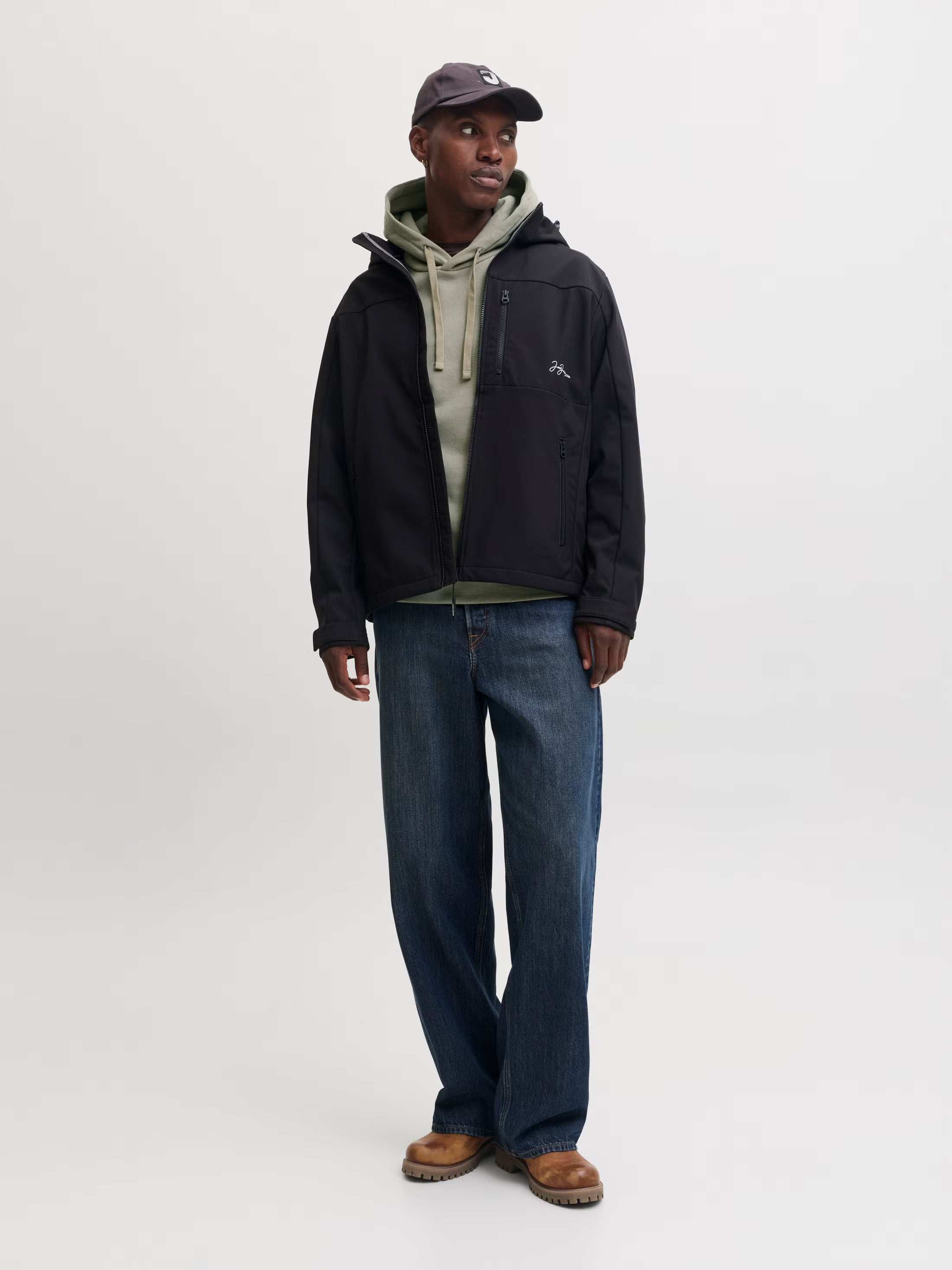 Jack&Jones Cleveland Sweat Hoodie in Grey / Vetiver