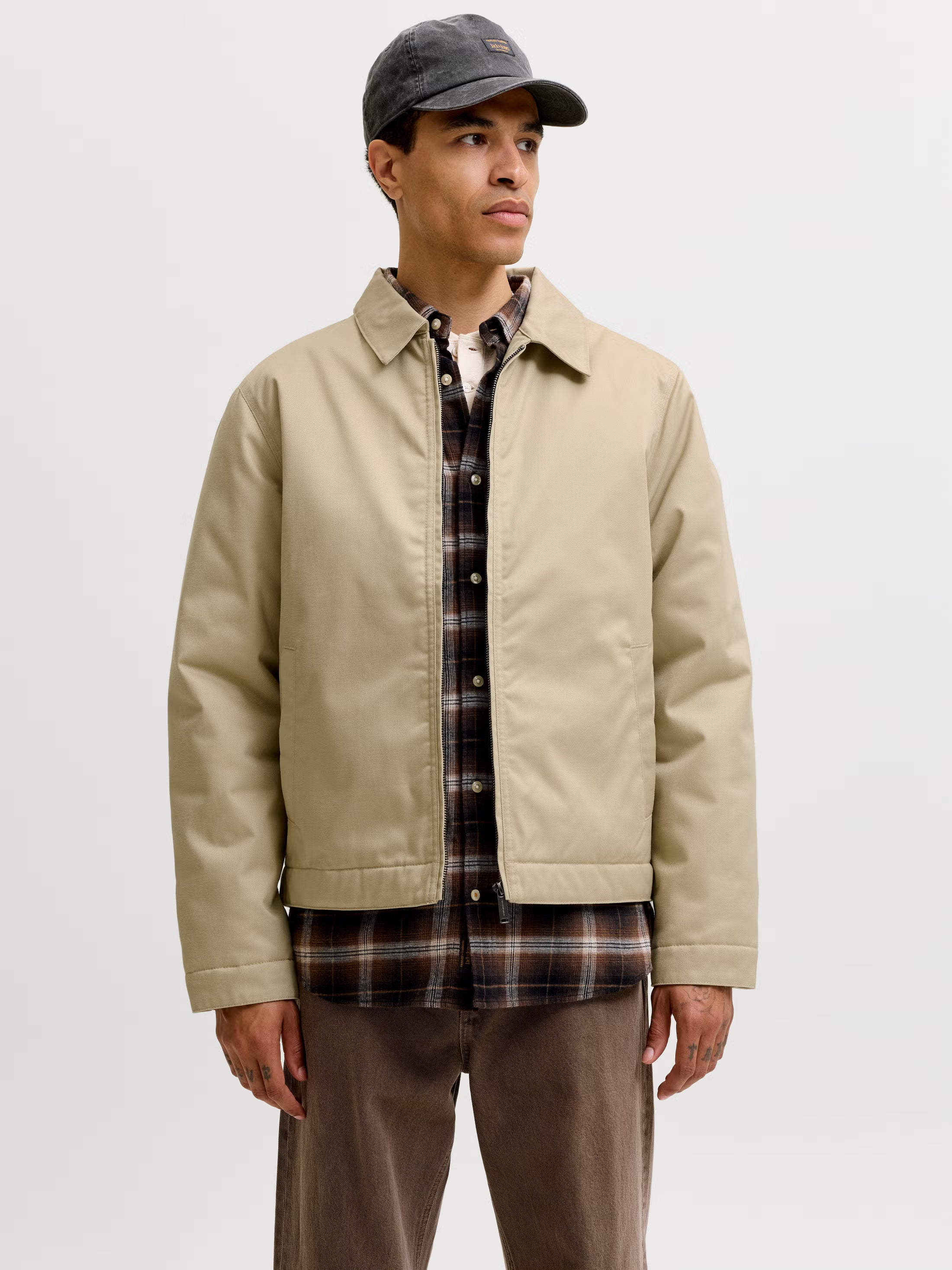 Jack&Jones Colton Padded classic workwear Jacket in Beige / Fields Of Rye