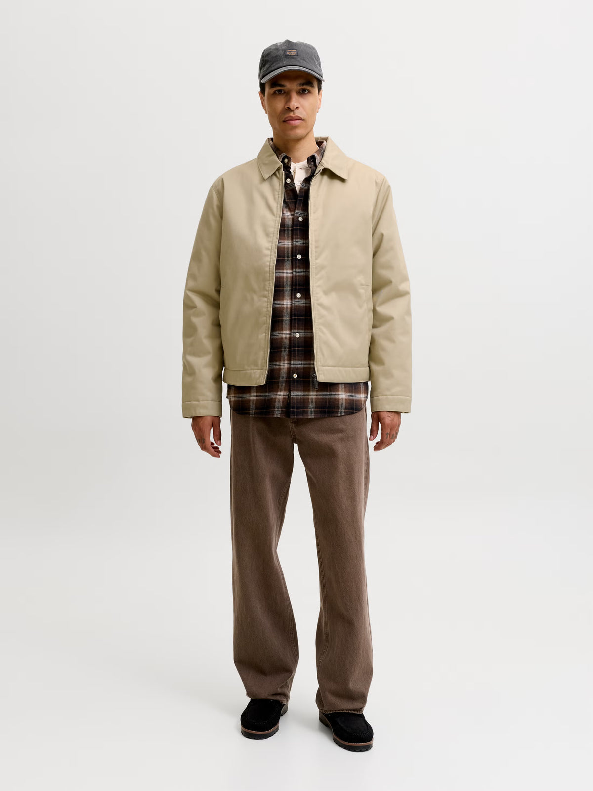 Jack&Jones Colton Padded classic workwear Jacket in Beige / Fields Of Rye