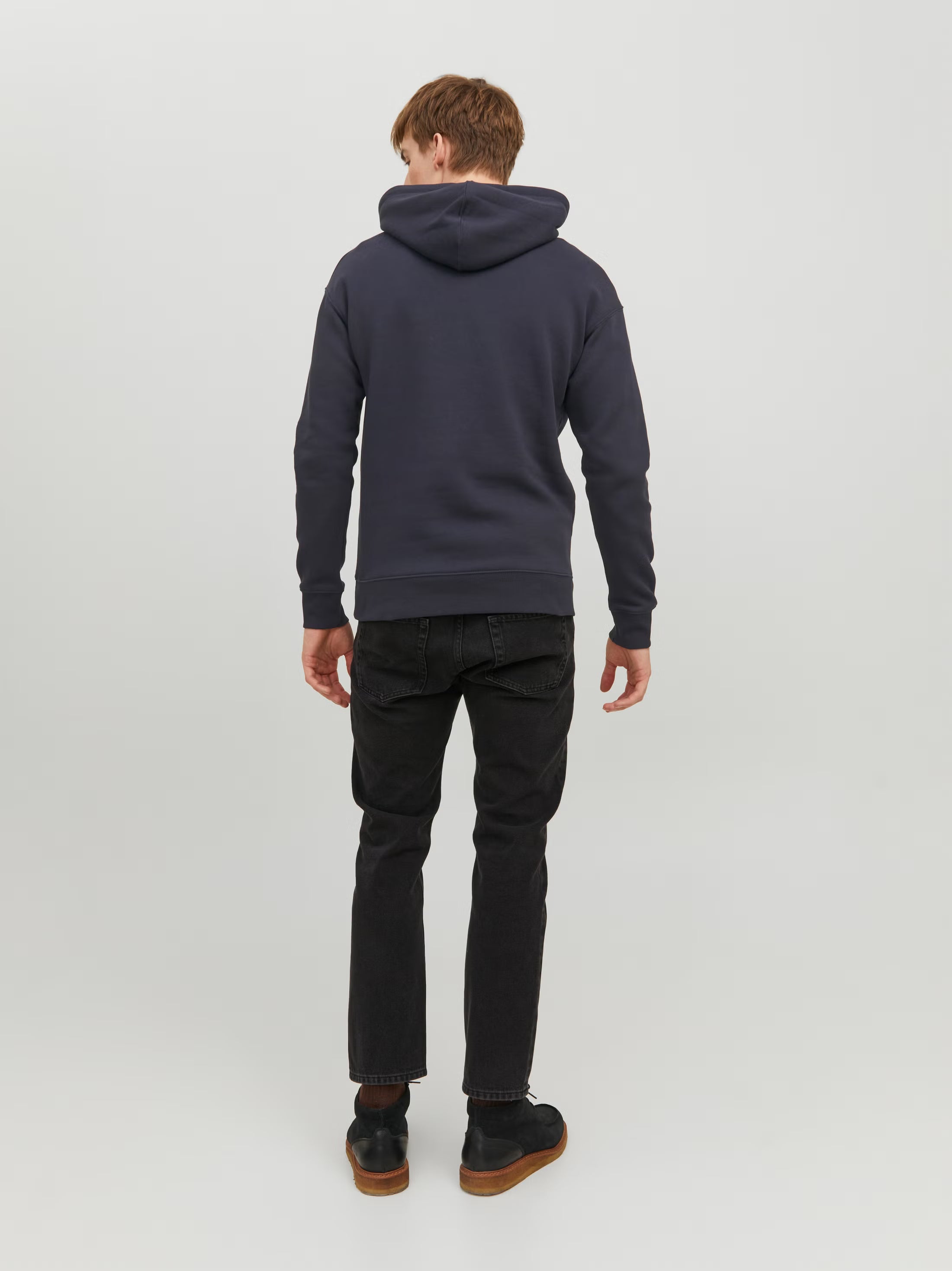 Jack&Jones Star Logo Hoodie in Blue / Dark navy