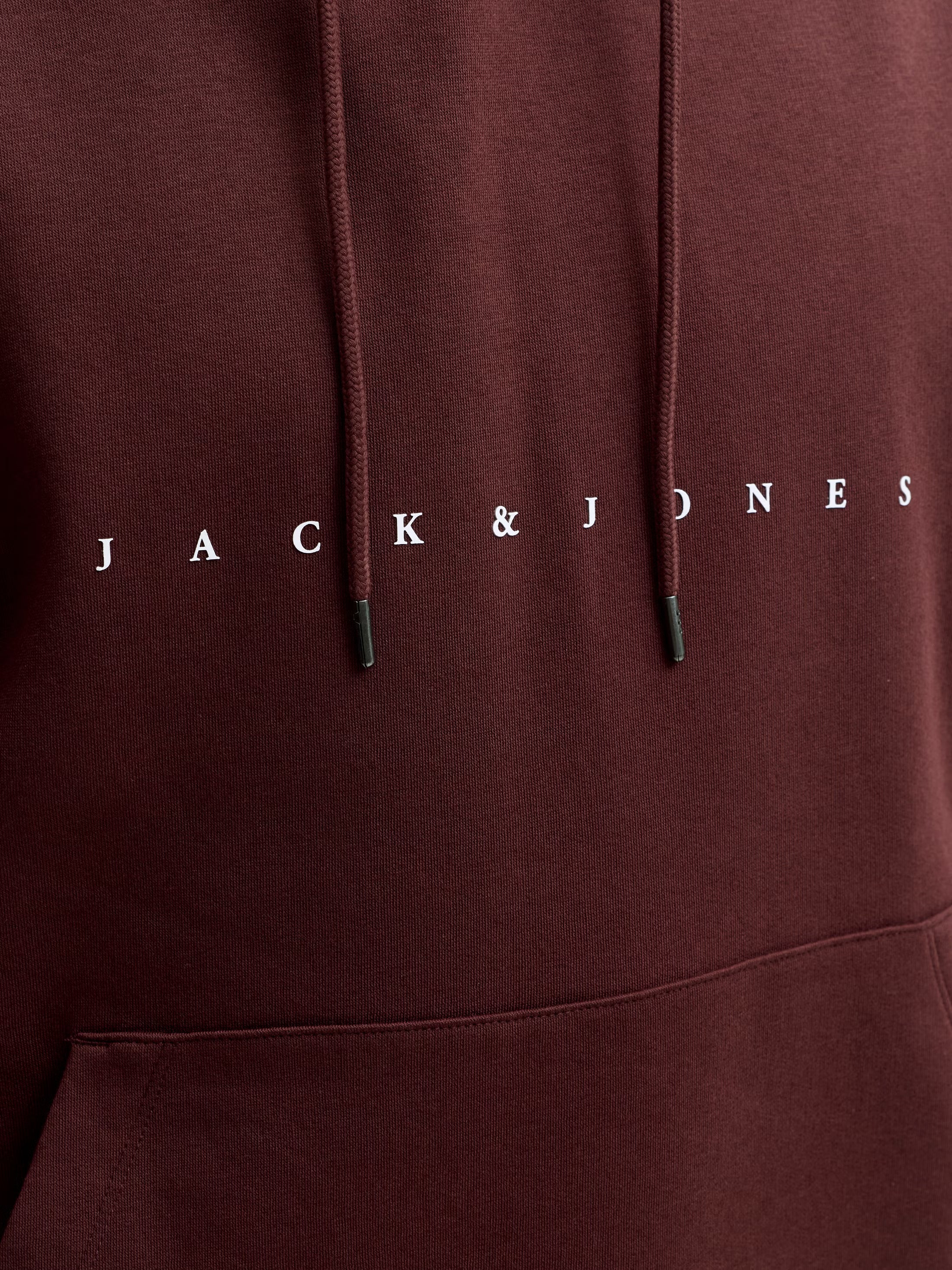 Jack&Jones Star Logo Hoodie in Purple / Bitter Chocolate