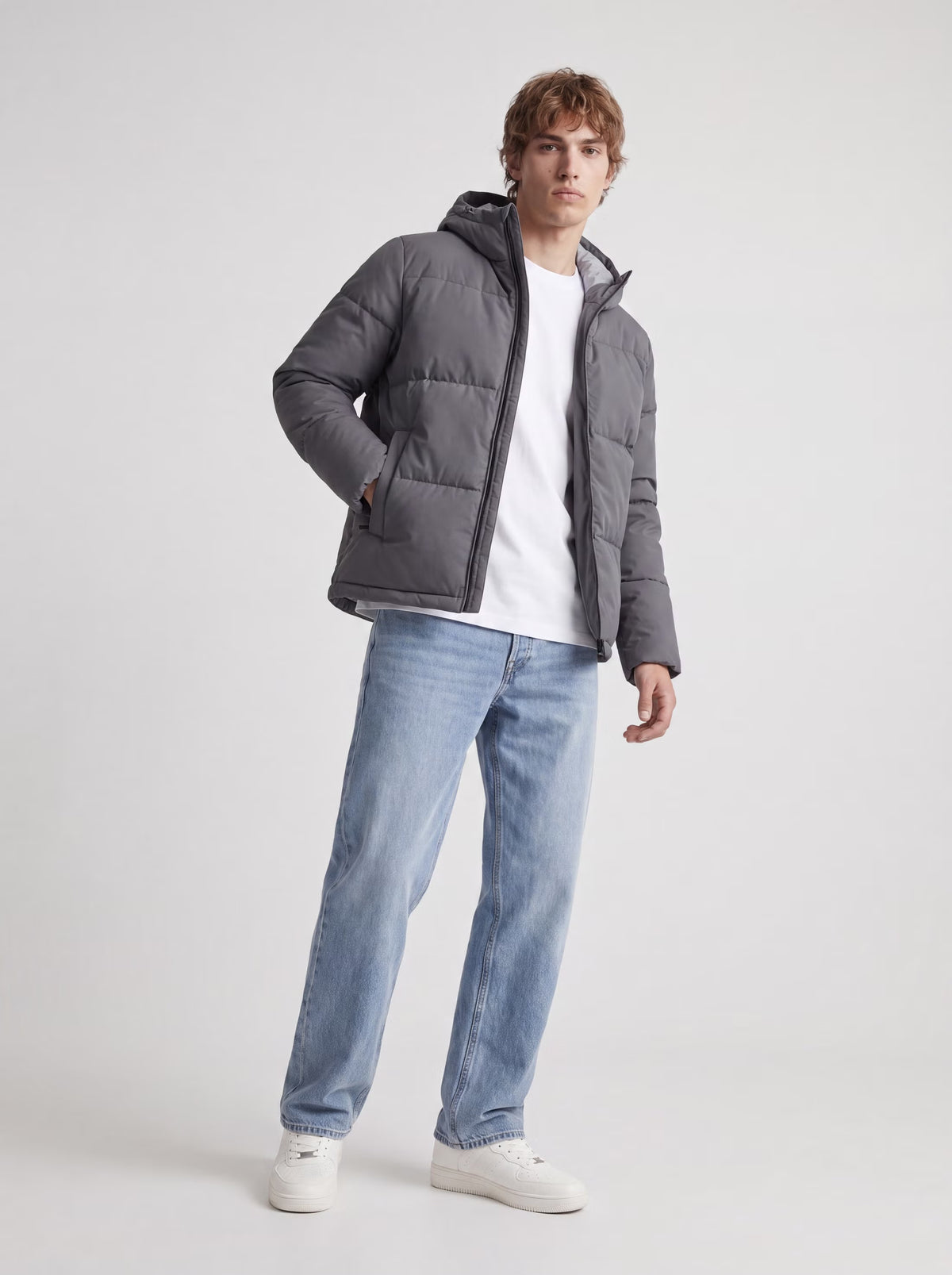 Jack & Jones Galaxy Insulated Puffer Jacket Grey Asphalt