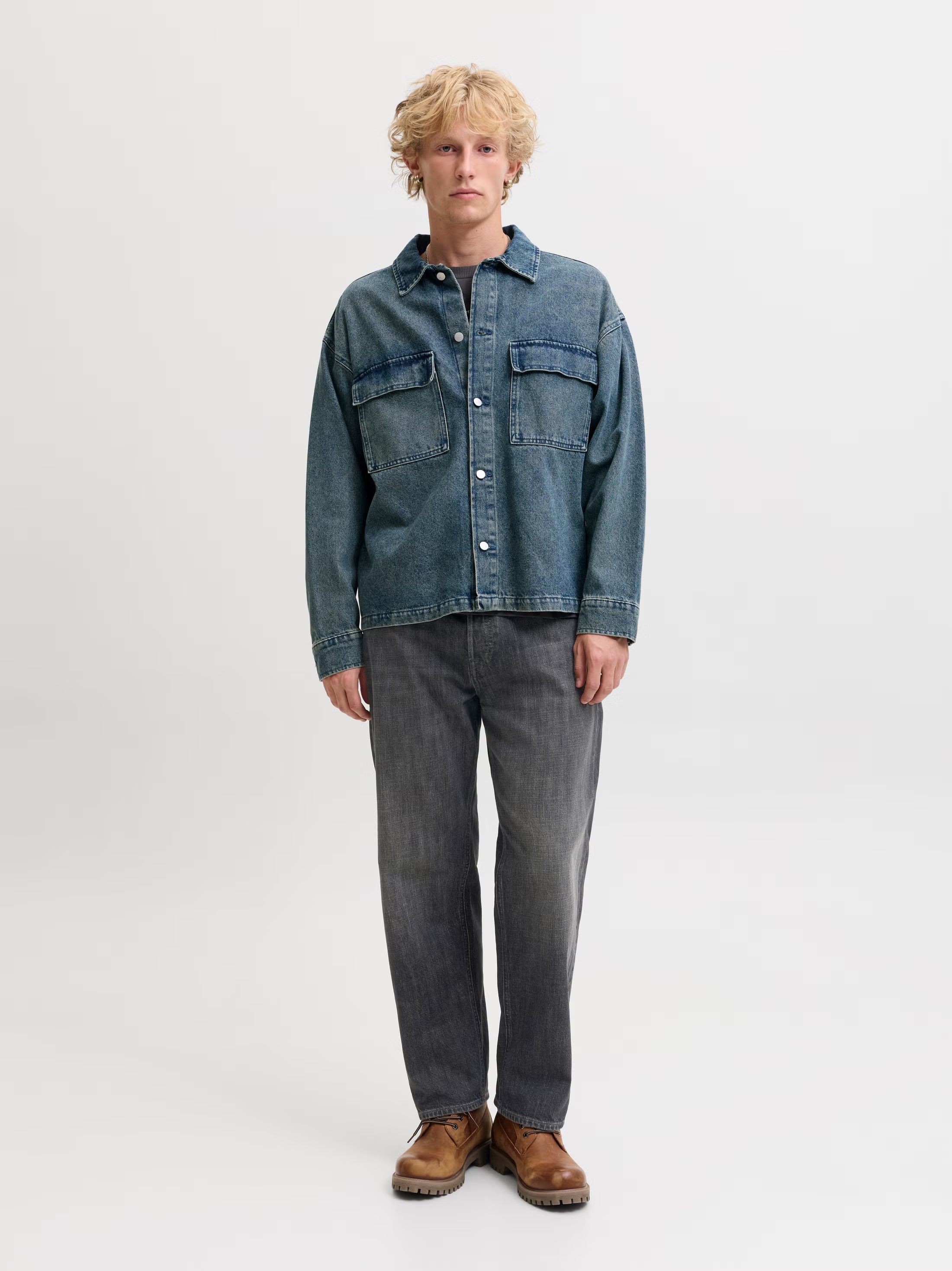 Jack&Jones JJIEDDIE JJORIGINAL SQ 754 Loose-fit jeans - BLACK DENIM