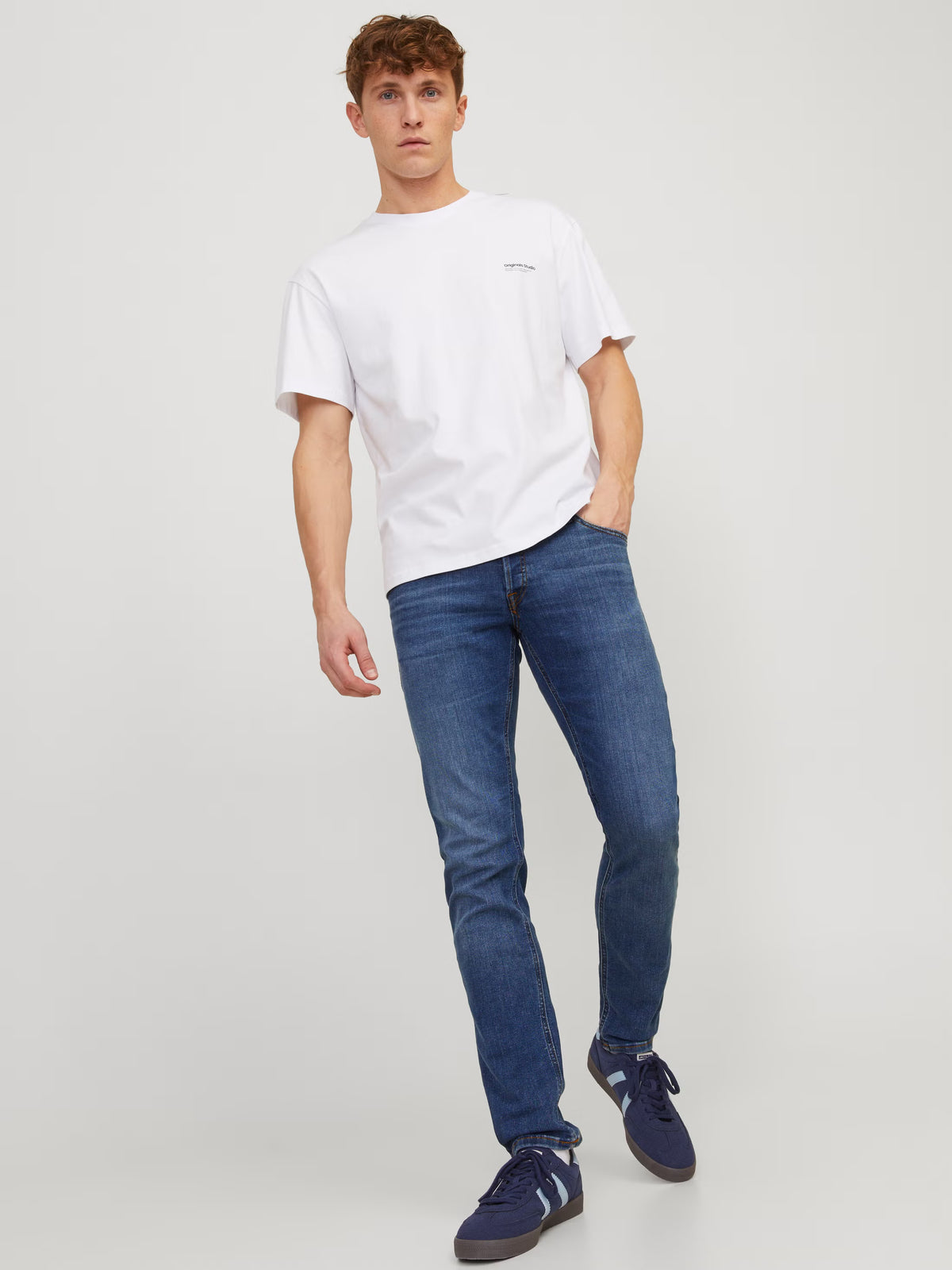 Jack&Jones JJIGLENN JJORIGINAL CB 814 Slim fit jeans - BLUE DENIM