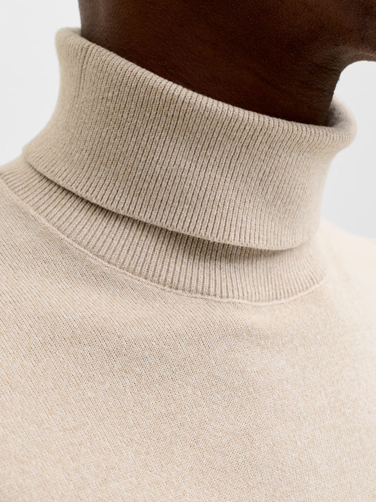 Jack&Jones Plain Turtleneck Basic Roll in Beige / Moonbeam
