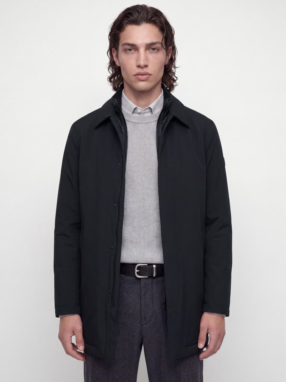 Jack & Jones Devon TECHFUSION Waterproof Mac Coat Black