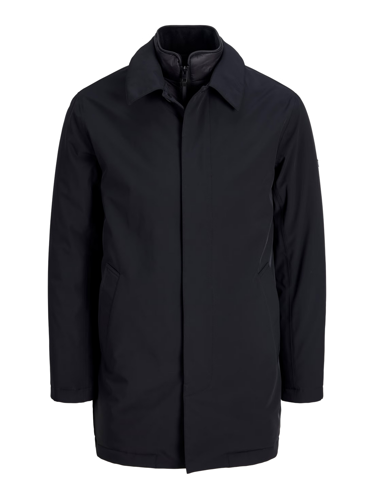Jack & Jones Devon TECHFUSION Waterproof Mac Coat Black
