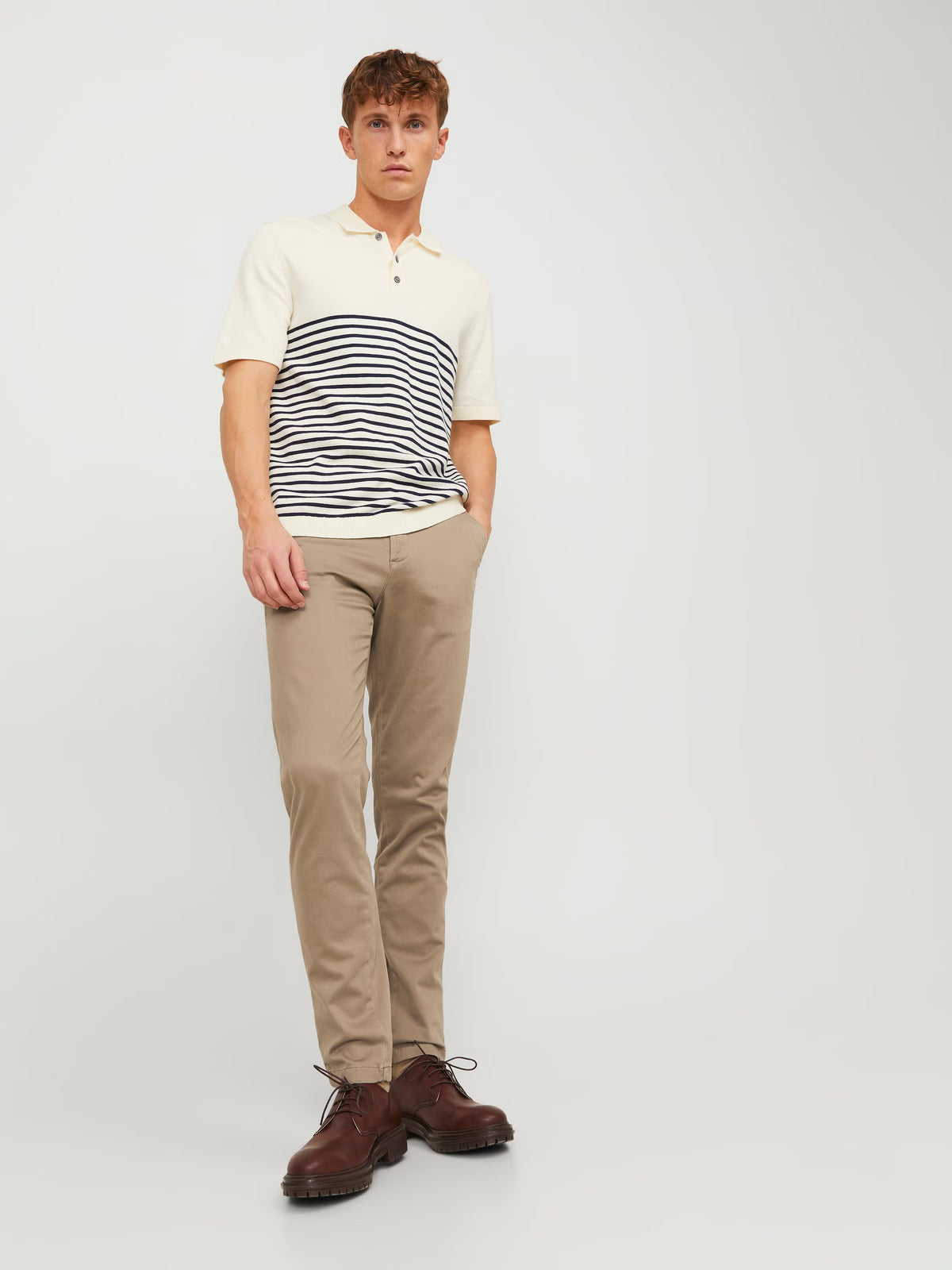 Jack & Jones Marco Slim Fit Low Rise Chino pants in BEIGE