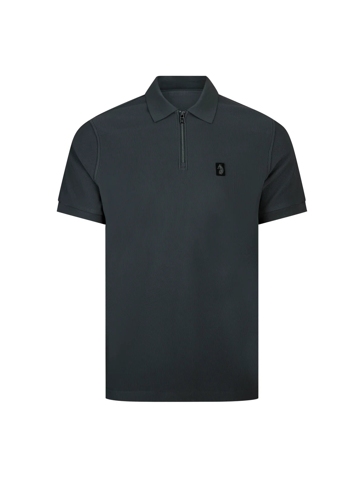 Luke Mainline penrith zip neck polo shirt - charcoal