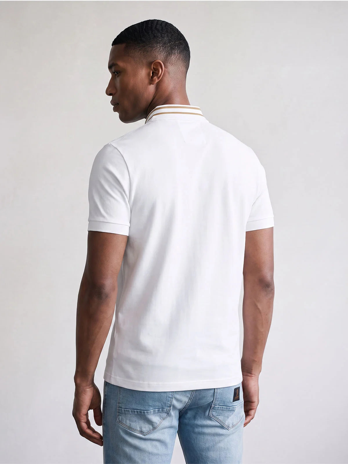 Luke Est 1977 throop zip neck polo shirt - white