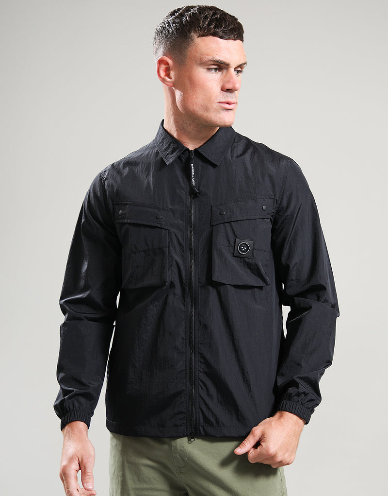 Marshall Artist Proccera Krinkle nylon shell Overshirt // Black