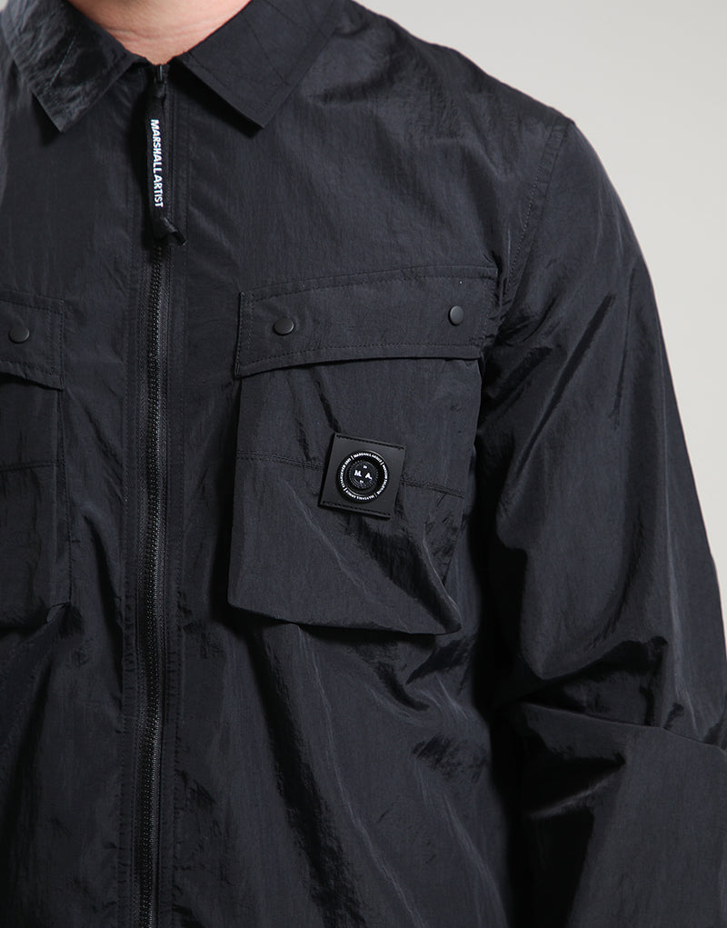 Marshall Artist Proccera Krinkle nylon shell Overshirt // Black