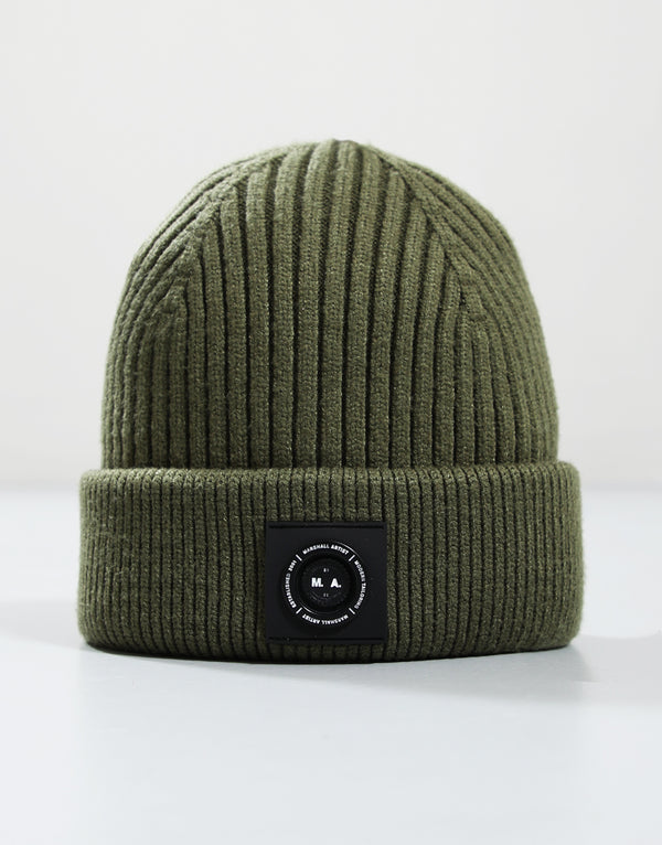 Marshall Artist Siren Cable Knit Beanie Hat // Khaki