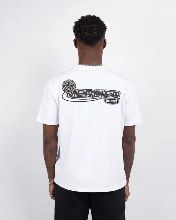 Mercier Racer Badge 220 gsm cotton T-shirt - White