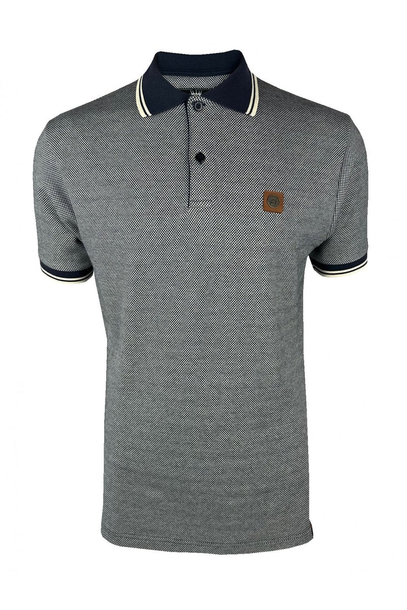 Trojan Jacquard Semi-Plain Polo TR/9016 - NAVY