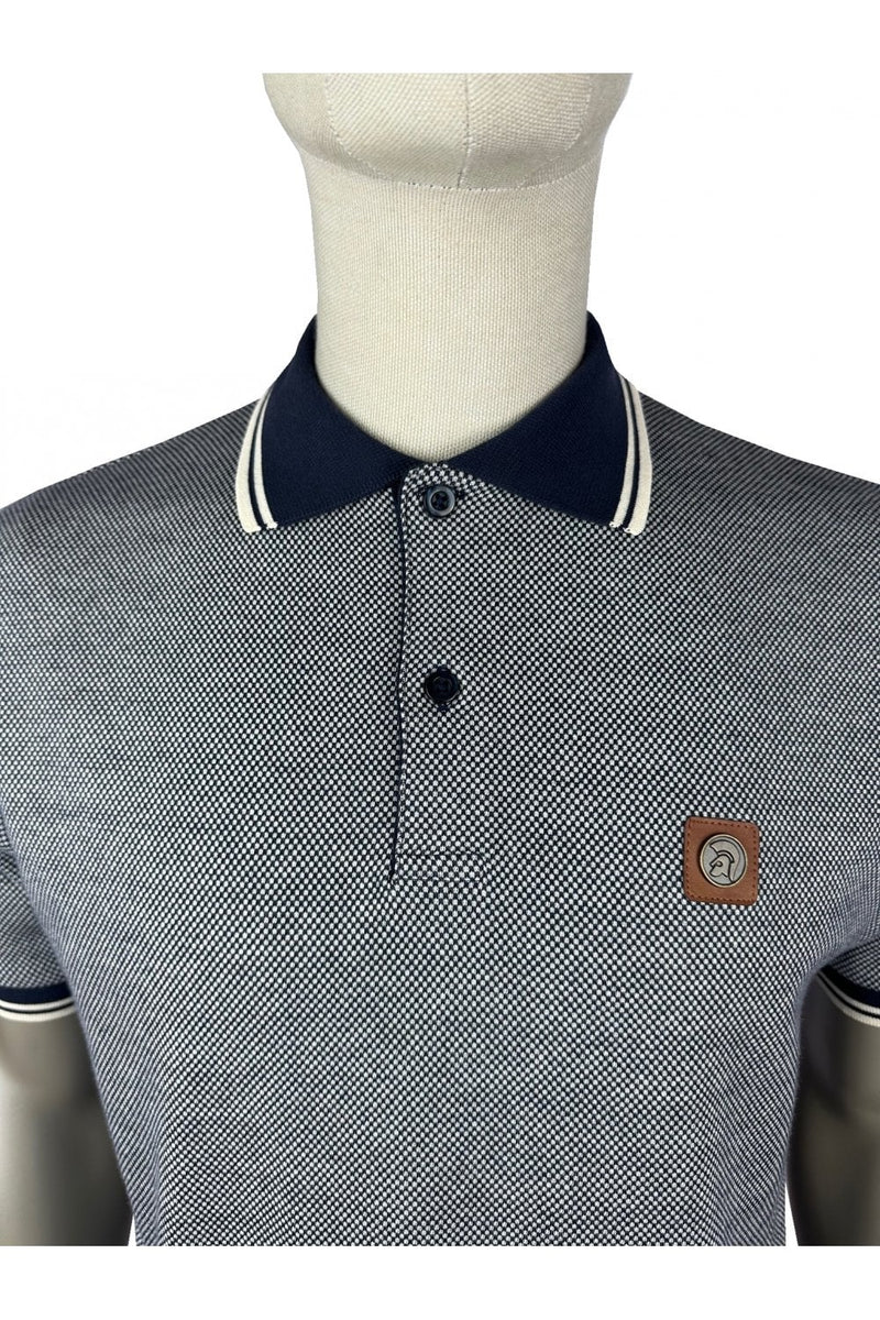 Trojan Jacquard Semi-Plain Polo TR/9016 - NAVY