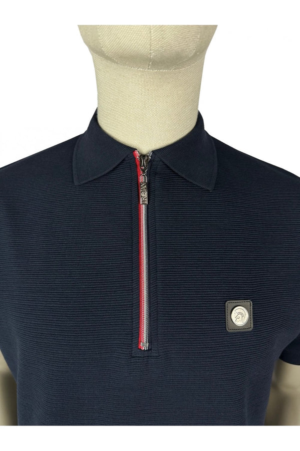 Trojan Cotton Ottoman Rib Plain Polo Tr8985 - Tr8985 NAVY