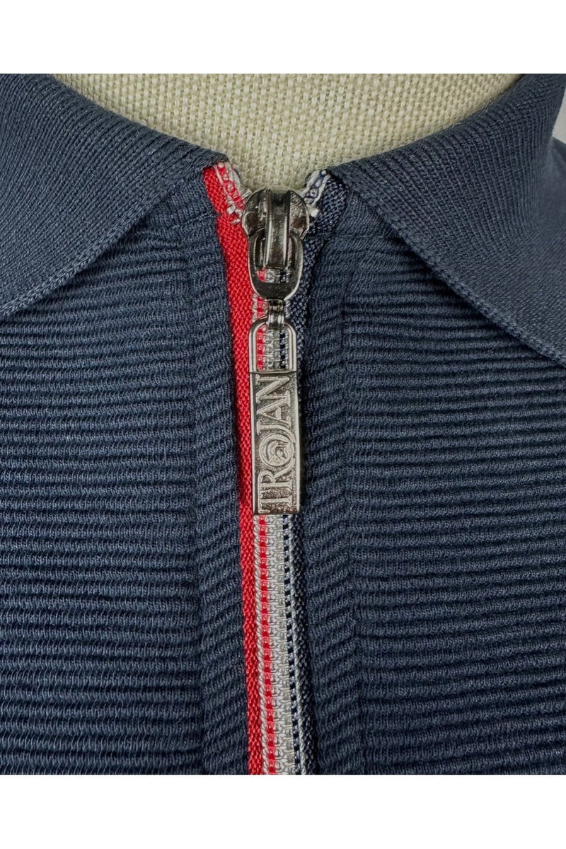 Trojan Cotton Ottoman Rib Plain Polo Tr8985 - Tr8985 NAVY