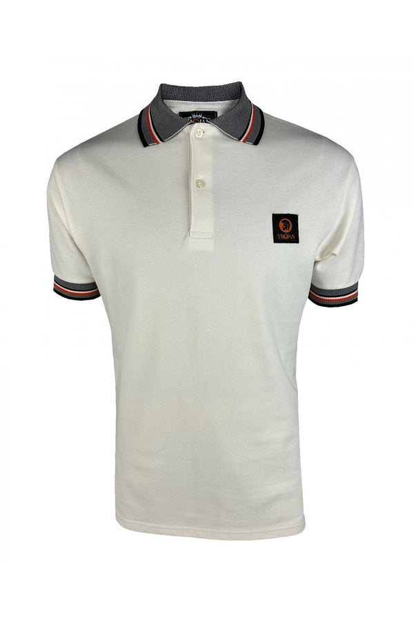 Trojan Oxford Collar Pique Polo TR/9017 - ECRU
