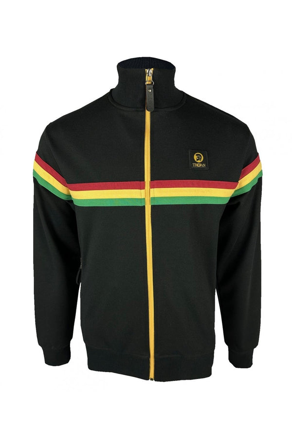 Trojan Retro Stripe Track Top TR/9002 Black
