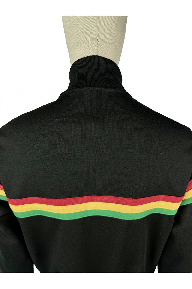 Trojan Retro Stripe Track Top TR/9002 Black